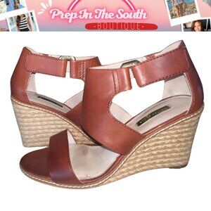 Louise et Cie Rocco Leather Espadrille Wedge Sandals | Size 8.5
